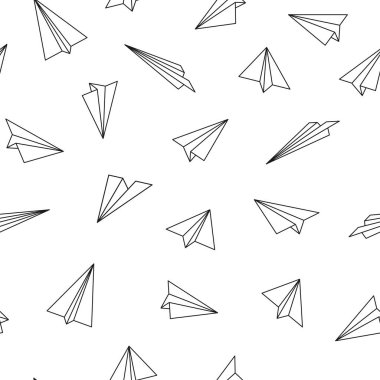 Vektör origami uçakları ile seamless modeli. Yaratıcı arka plan