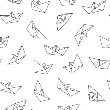 Vektör origami tekne ile seamless modeli. Yaratıcı arka plan
