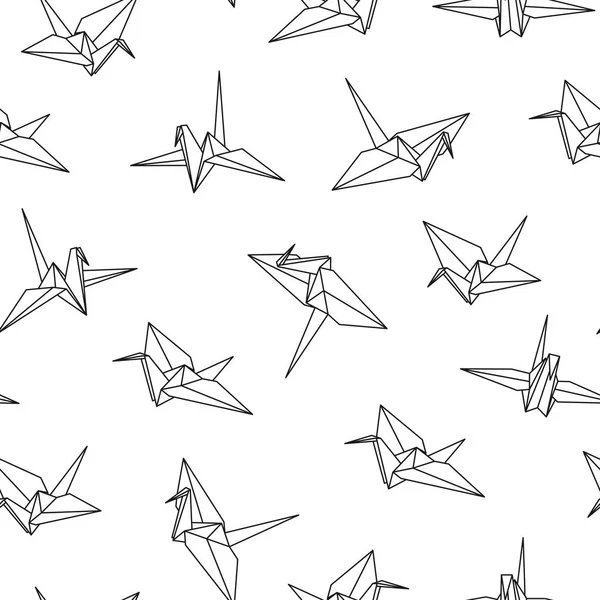 Pola vektor mulus dengan burung origami. Latar belakang kreatif abstrak - Stok Vektor