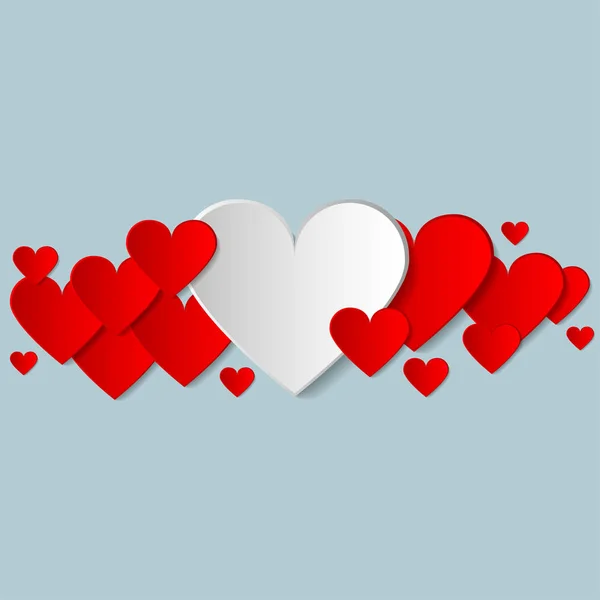 Valentin-nap vektor kreatív háttér papír szívét. Absztrakt üdvözlés kártya, poszter, fedél, sablon — Stock Vector
