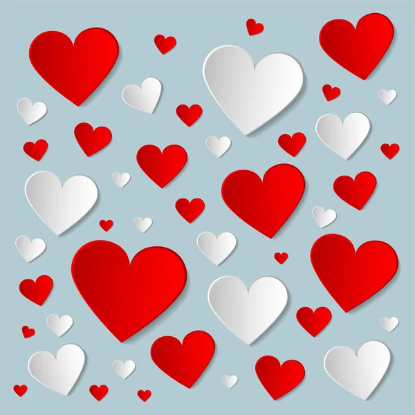 Valentin-nap vektor kreatív háttér papír szívét. Absztrakt üdvözlés kártya, poszter, fedél, sablon — Stock Vector