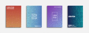 Dijital soyut posterler - teknoloji tasarım koleksiyonu. Renkli gradyan kapsar, afiş, el ilanları, kartları ve broşürler