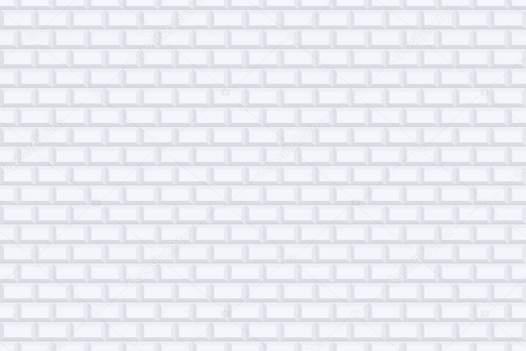 Brick wall seamless geometric texture. White design - vector background