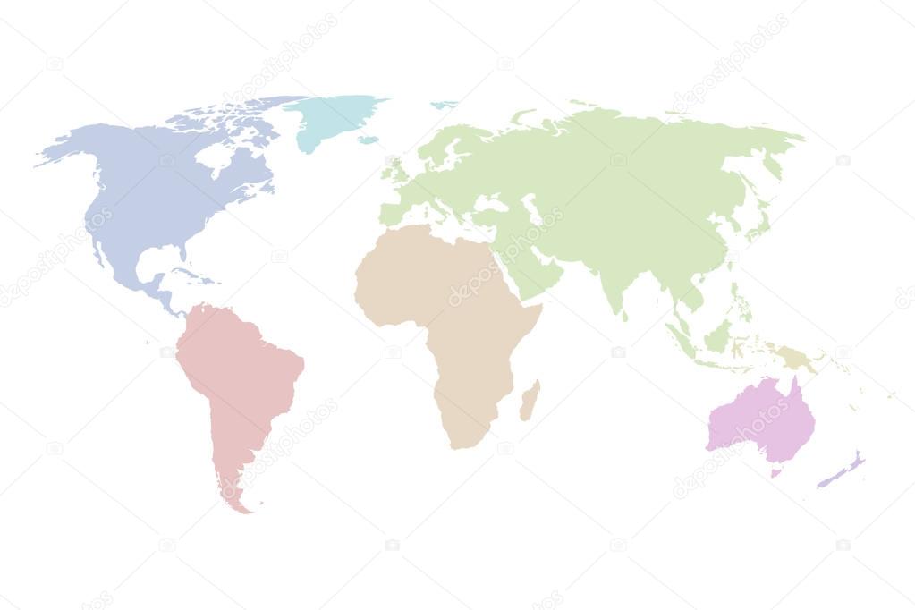 Colorful vector detail world map for your design.