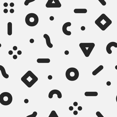 Retro memphis tarzı, moda 80s 90s seamless basit modeli. Geometrik arka plan