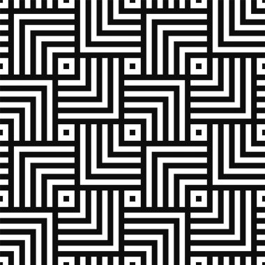 Geometrik sorunsuz vektör yaratıcı desen. Siyah ve beyaz arka plan kareler