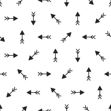 Vektör Dikişsiz şık desen ok. Elle çizilmiş arka plan