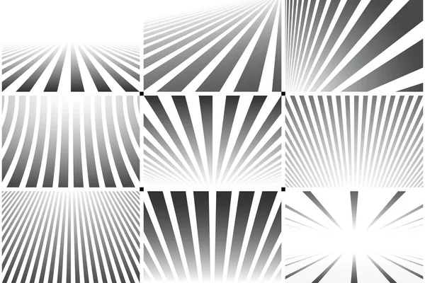 Colección de fondos abstractos a rayas. Patrones blanco y negro — Vector de stock