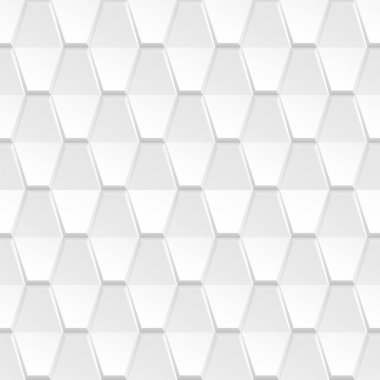 Dekoratif beyaz geometrik doku - 3d vektör sorunsuz arka plan