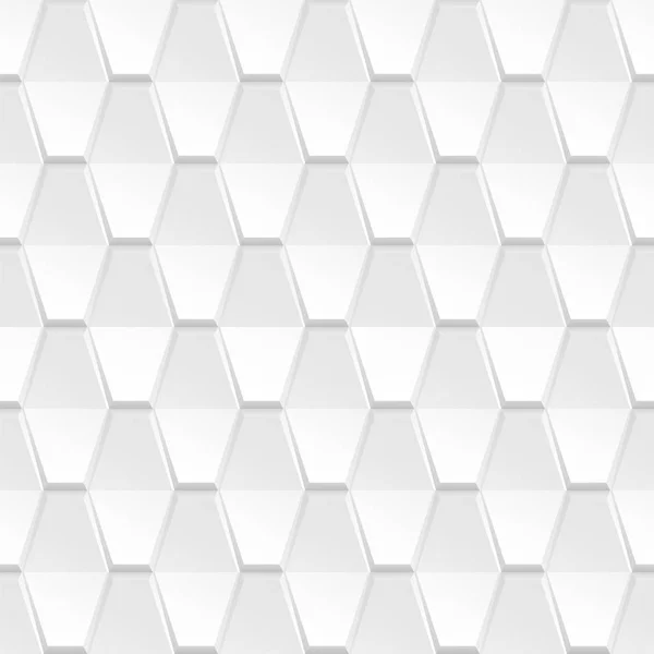 Decoratieve witte geometrische texture - 3d vector naadloze achtergrond — Stockvector