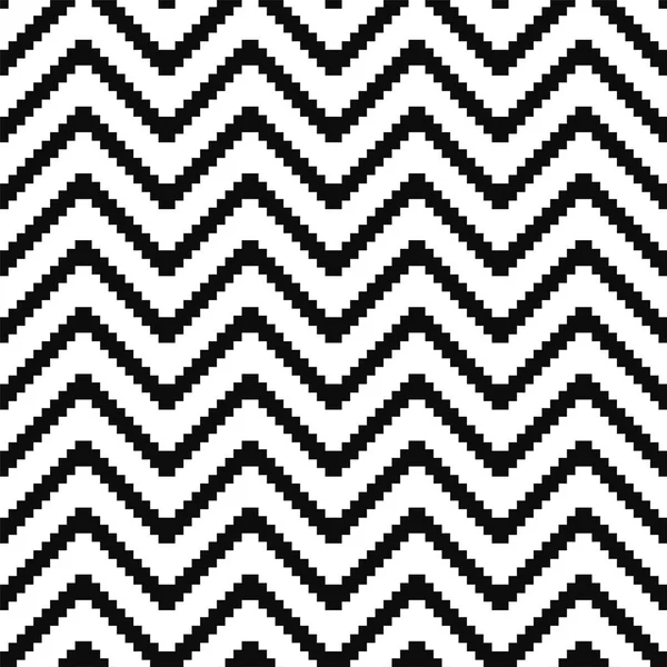 ベクトル - 黒と白のシームレスな幾何学的パターンのジグザグ テクスチャです。ファブリックの背景 — ストックベクタ