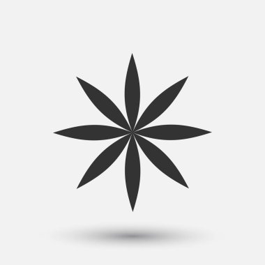 Vektör yaratıcı ikon - çiçek dekoratif element, geometrik tasarım. Yuvarlak çiçek işareti