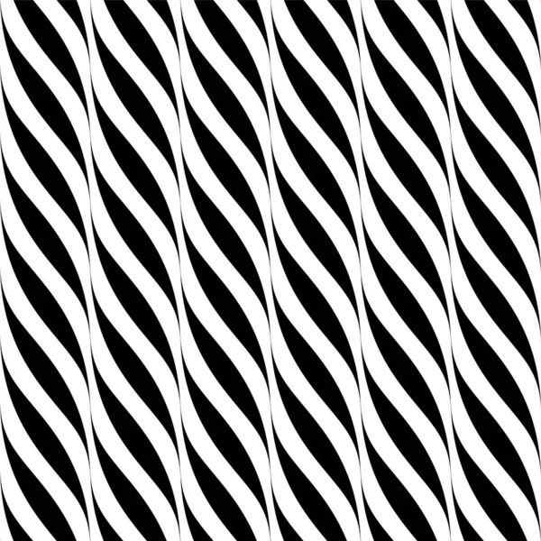 ベクトルシームレス波パターン。黒と白の縞模様を織ります。要旨ミニマルなモノクロ背景 — ストックベクタ