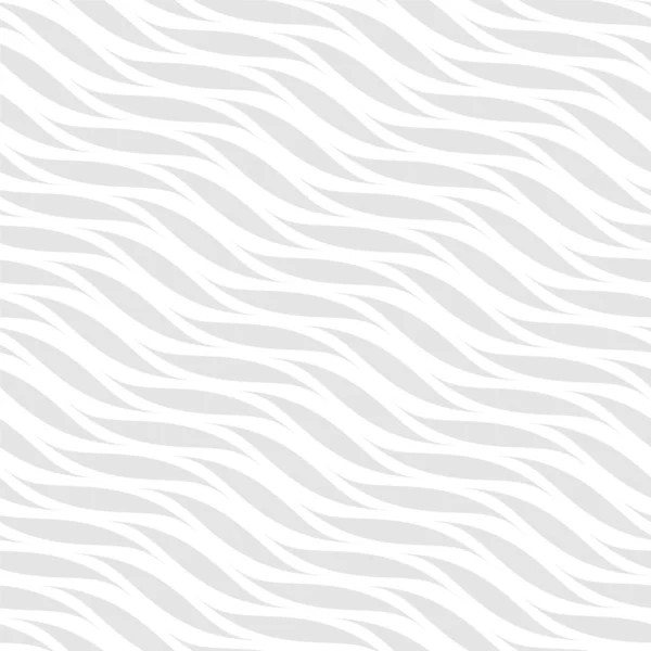 Patrón elegante ondulado sin costura vectorial. Tejer rayas de textura gris y blanca. Fondo minimalista abstracto — Vector de stock