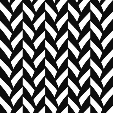 Vektörsüz dekoratif desen. Çizgili siyah beyaz dokuma. Soyut monokrom arkaplanı
