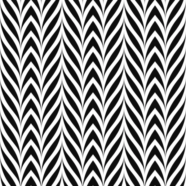 ベクトルシームレスな装飾パターン。縞模様の黒と白のテクスチャを曲げます。要旨モノクロ背景 — ストックベクタ