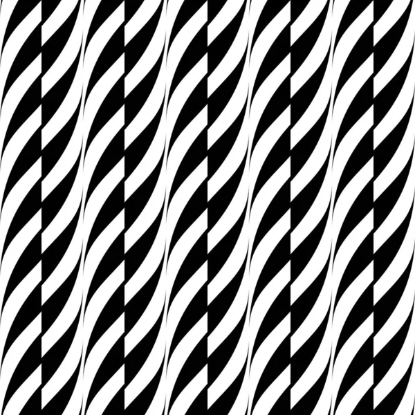 Vector seamless decorative pattern. Weave striped black and white texture. Abstract monochrome background — Stock Vector