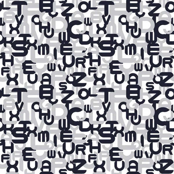 Abstraktes Vektor-nahtloses Muster mit lateinischen Mosaiken. Unendliche kreative ungewöhnliche Hintergrund. Stilvolles monochromes Design — Stockvektor