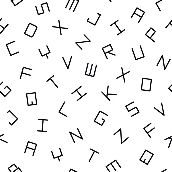Modèle d'alphabet simple et homogène. Fond blanc reproductible minimaliste avec lettres latines noires — Image vectorielle