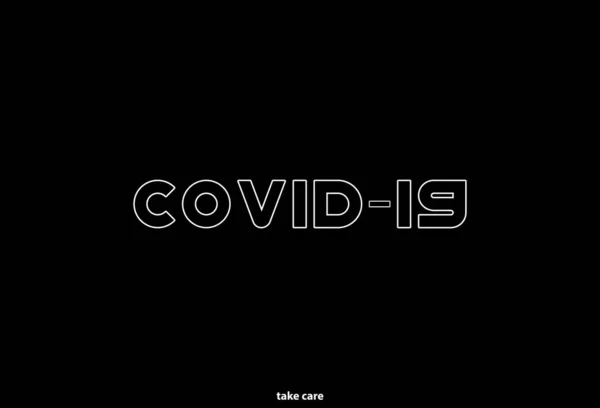 Inscription COVID-19 na černém pozadí. Název koronaviru - vektorová ilustrace. 2019-nCoV. Virus Covid 19-NCP — Stockový vektor