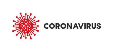 Virüs Covid-19 kavramı. Typography tasarım logosu. Coronavirus başlığı - vektör illüstrasyonu. 2019-nCoV