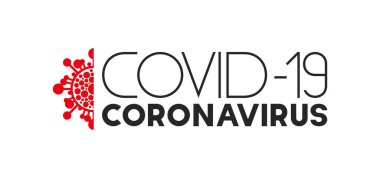 Virüs Covid-19 kavramı. Typography tasarım logosu. Coronavirus başlığı - vektör illüstrasyonu. 2019-nCoV