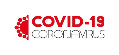 Virüs Covid-19 kavramı. Typography tasarım logosu. Coronavirus başlığı - vektör illüstrasyonu. 2019-nCoV