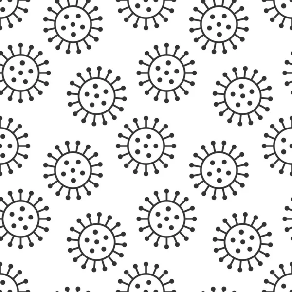 Vector seamless virus pattern. Cartoon black and white cell design. Artistic endless bacteria background — Stock Vector