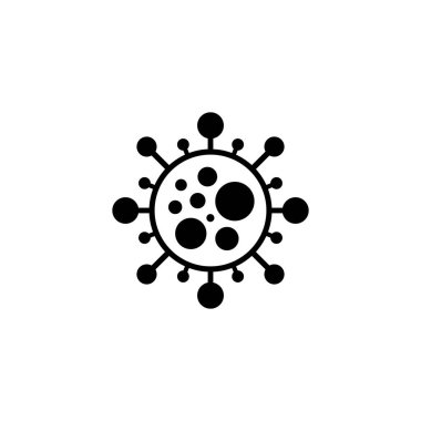 Virüs simgesi - çizgi film tasarımı. Vektör bakteri sembolü. Basit hücre işareti. Coronavirus, covid - 19 sanat