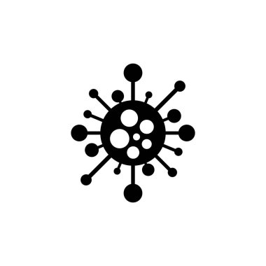 Virüs simgesi - çizgi film tasarımı. Vektör bakteri sembolü. Basit hücre işareti. Coronavirus, covid - 19 sanat