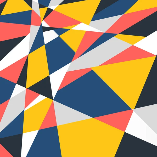 Abstraktes farbenfrohes geometrisches Muster. Trendiges dynamisches Design - heller stilvoller künstlerischer Hintergrund mit Dreiecksformen — Stockvektor