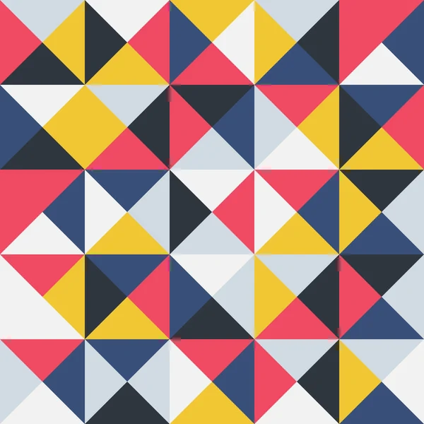 Bunte geometrische nahtlose Muster. Retro trendiges Design - heller stilvoller künstlerischer Hintergrund mit Dreiecksformen — Stockvektor