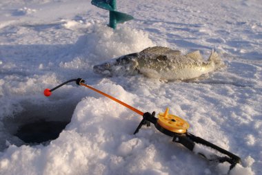 Kış soğuk sabah balıkçılık Nehri üzerinde