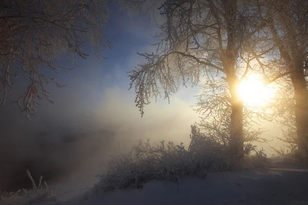 Journée Ensoleillée Hiver Sur Rivière Kama — Photo