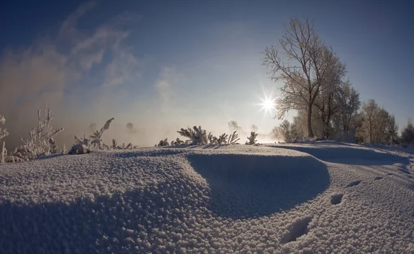 Сонячний Зимовий День Річці Кама — стокове фото