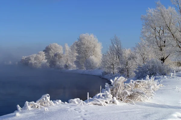 Sonniger Wintertag Auf Dem Fluss Kama — Stockfoto