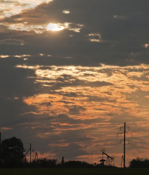 Ölförderung Blühenden Sommerfeld Tatarstan — Stockfoto