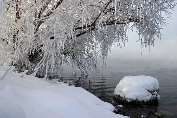 Сонячний Зимовий День Річці Кама — стокове фото