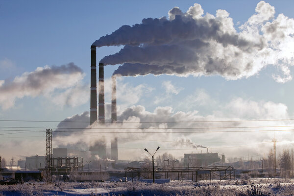industrial enterprises winter morning