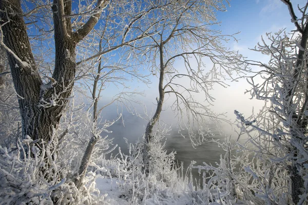 Sunny Winter Day River Kama Stock Image