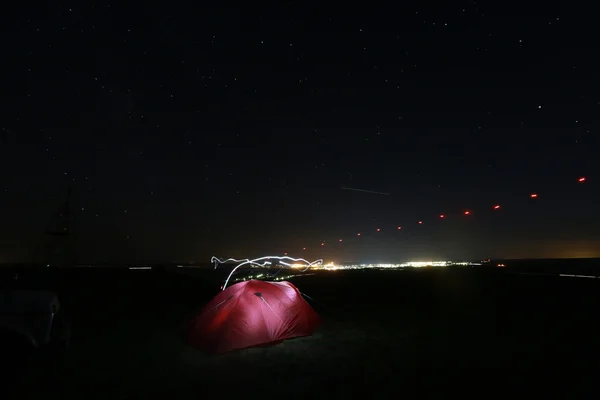 Peisaj Cerul Înstelat Noapte Muntele Chater Tau Tatarstan Rusia — Fotografie, imagine de stoc