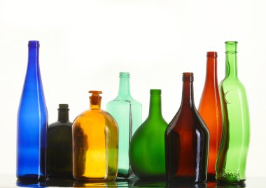  renkli cam şişe 