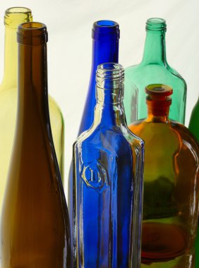  renkli cam şişe 