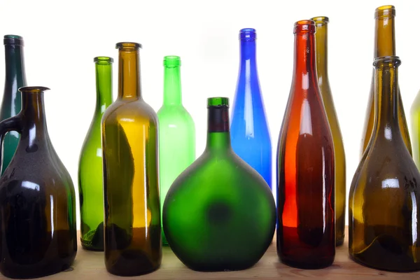 Bouteilles de verre coloré — Photo