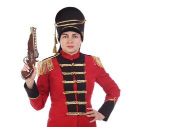 Bir hafif süvari eri kostüm güzel kız 