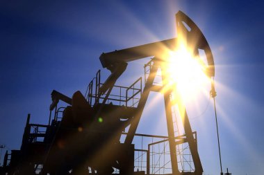 bir alan bahar içinde petrol pompaları