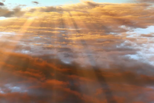 Pôr Sol Nascer Sol Com Nuvens Raios Luz Outros Efeitos — Fotografia de Stock