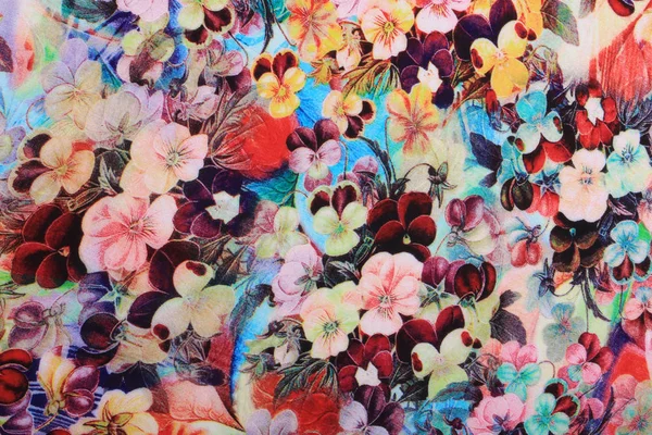 Colored flowered fabric — Stock Photo, Image
