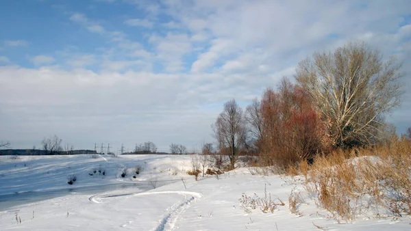 Promenera Längs Floden Varm Vårdag — Stockfoto