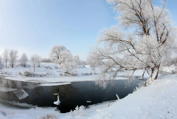 Día Invierno Río Zai Hielo Deriva — Foto de Stock